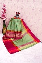 Womens Saree Cotton Silk Festival Wedding Party With blouse piece Sari P... - $25.12