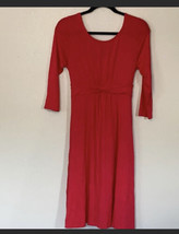 Motherhood maternity red 3/4 Sleeve Knit knee length back Sash dress - £19.55 GBP