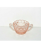 Vintage Jeannette Pink Depression Glass SUGAR BOWL Cubist Pattern - £15.49 GBP
