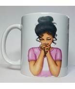 11 OZ Designer Coffee Mug -- PRAYING GIRL: PINK - £14.16 GBP