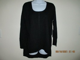 Women Jennifer Lopez 3/4 Sleeve, Black Tunic /Sweater Size M NWT - £11.73 GBP