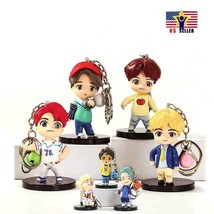 Idol Full Set Of Kpop Korean Bangtan Boys 3D Pendent Gift Keychain Cartoon - £23.31 GBP