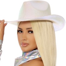 Shimmer Cowboy Hat Iridescent Metallic Sparkle Cowgirl White 992351 - £21.79 GBP