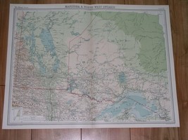 1922 Map Of Northwestern Ontario Thunder Bay Manitoba Winnipeg Lake Canada - £28.37 GBP