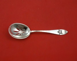 Antique Hammered by Shreve Sterling Silver Ice Spoon Pierced Flower Applied Star - £307.83 GBP