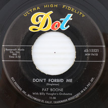 Pat Boone – Don&#39;t Forbid Me / Anastasia - 1956 45 rpm 7&quot; Vinyl Record 45-15521 - £4.18 GBP