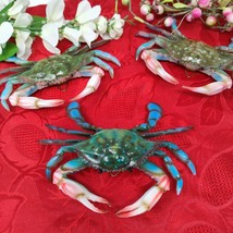 3X Blue Crab Maryland 6&quot; Replica Wall Sculpture Beach Decor Lot Of 3 - $372.42 MXN