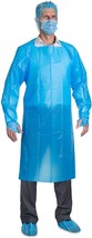 Disposable CPE 35 GSM Isolation Gowns Blue With Thumb hole Medical 40 PACK - £36.53 GBP