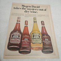 Mogen David takes the Mystery out of Dry Wine Vintage Print Ad 1967 Red White - £6.79 GBP