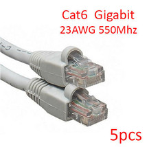 5pcs 1Ft Cat6 RJ45 8P8C 23AWG 550Mhz Gigabit LAN Ethernet Network Patch ... - $23.99