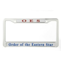 Order of the Easter Star Metal License Plate Frame Silver Masonic O.E.S.... - $24.50