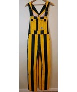 VTG 80s Big Smith Overalls Black Yellow Striped Rodeo Workwear Pants STE... - $140.24