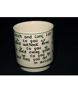 Vintage &quot;An Irish Toast&quot; Coffee Cup Long Life Health Children No Rent Di... - $25.98 CAD