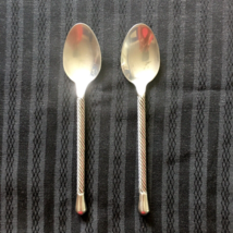 PIER 1 Teardrop twisted handle teaspoons (2) - stainless steel flatware ... - £27.45 GBP