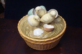 Ruth Stapleton UNIQUE covered bowl hatching chickens,  hand made in the U.S.[*] - £123.49 GBP