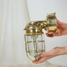 Vintage Nautical Marine Solid Brass Passageway Bulkhead Light Junction B... - $141.55