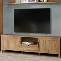 Malte Brun Rustic Wooden Oak TV Tele Stand Unit Cabinet With 2 Doors 1 Drawer - £289.63 GBP