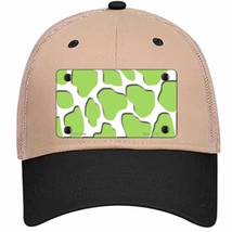 Lime Green White Giraffe Novelty Khaki Mesh License Plate Hat - £23.31 GBP