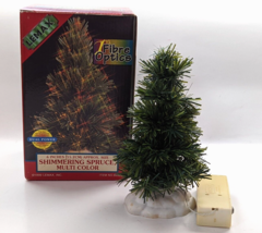 Lemax Shimmering Spruce Tree Multi Color Fiber Optic Snow Village accessory 6&quot; - £11.19 GBP