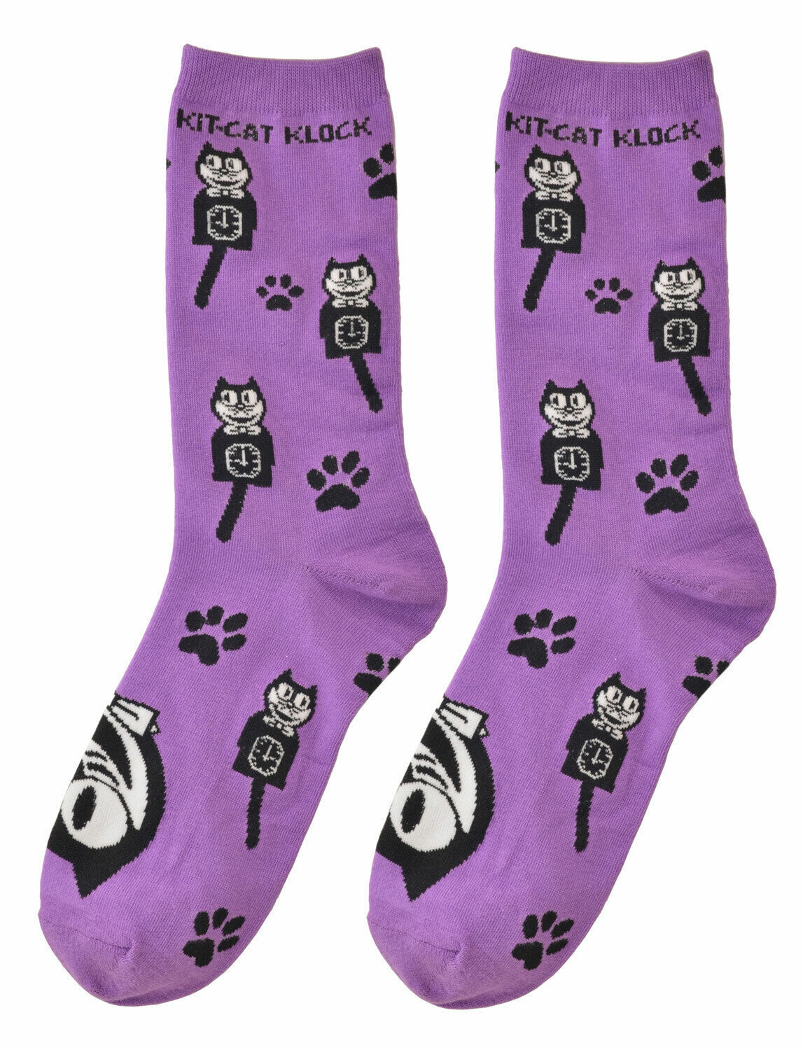 Genuine Kit Cat Klock Casual Funky Women&#39;s Purple Socks - $14.95