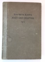 Catalogue of the Harvard Chapter of Phi Beta Kappa 1912 - £48.70 GBP