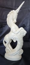 VTG 1981 Unicorn Horse White Gloss Ceramic Bucking Standing Fantasy Figu... - £23.32 GBP