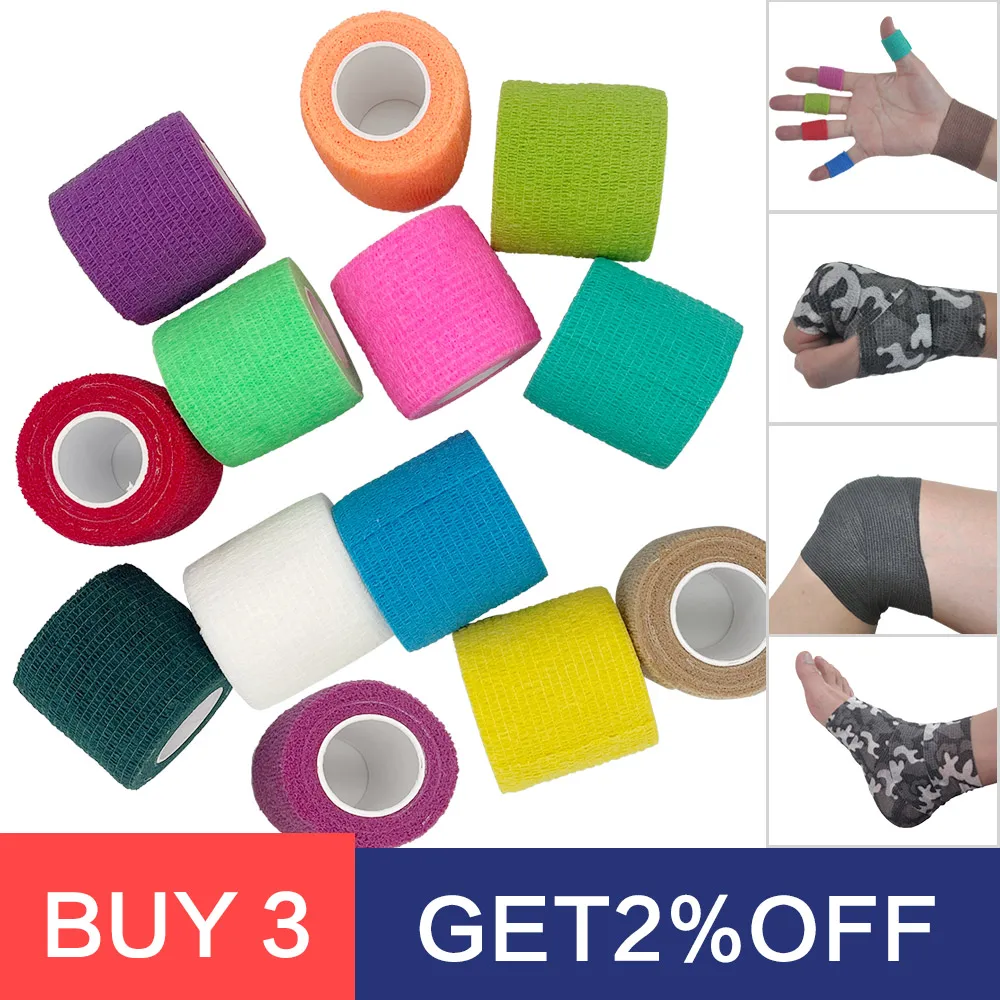 Sporting 4.8m Colorful Sporting Self Adhesive Elastic Bandage Wrap Tape Elastopl - £23.45 GBP