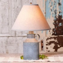 Jug Lamp in weathered zinc with Ivory Linen shade - £94.80 GBP