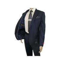 Men Suit BERLUSCONI Turkey 100% Soft Italian Wool Super 180's #Ber28 Navy Blue image 4