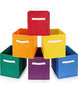 Luv Color Rainbow Bins for Organization Set of Six Cube Storage Bins 10.... - £46.96 GBP