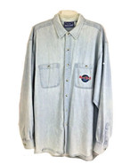 Authentic Hard Rock Cafe Mens XL Light Wash Denim Button Down Vintage Logo - £23.07 GBP