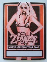 Rob Zombie Backstage Pass 2002 Vintage Original Heavy Metal Rock Music Orange - £13.54 GBP