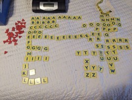 Scrabble Junior Board Game Replacement Parts Pieces Scoring Chip Letter Tiles - £6.32 GBP
