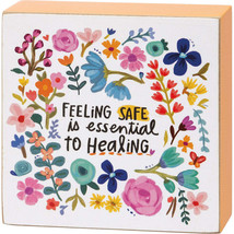 &quot;Feeling Safe Is Essential To Healing&quot; Inspirational Block Sign - £7.17 GBP