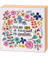 &quot;Feeling Safe Is Essential To Healing&quot; Inspirational Block Sign - £7.03 GBP
