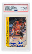 Dominique Wilkins Signed 1986 Atlanta Hawks Fleer Card #11 HOF 2006 Insc PSA/DNA - £236.27 GBP