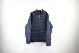 Ben Sherman Mens Size XL Distressed Quilted Full Zip Puffer Jacket Navy Blue - £29.56 GBP