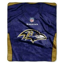 Baltimore Ravens Jersey Design 50&quot; by 60&quot; Plush Raschel Throw Blanket - NFL - $28.12