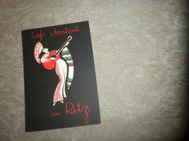 Cafe Chantant au Ritz London Music Promo Card Niela Goodelle Joe Kaye 1940 VG+ - £6.21 GBP