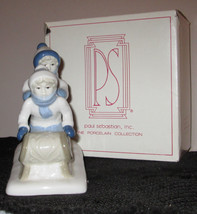 Paul Sebastian Children Sledding Porcelain Figurine 1992 - €9,32 EUR