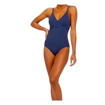 SPANX Cut Out Detailing Navy One Piece Shaping Swimsuit V Neck, Size XL - $36.57