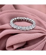 Eternity Band Round Cut Lab Grown Diamond 14K Gold Anniversary Ring 1.60... - £1,238.80 GBP+