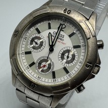 VTG Guess Quartz Watch Unisex 50m Silver Analog Chronograph New Battery 7.25&quot; - $32.29