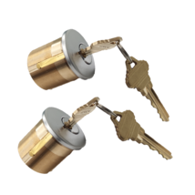 2Set Mortise Lock SC1 KD Cylinders Adams Rite 4Keys For Store Front Door Brass - £27.45 GBP