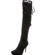 Nina Women&#39;s Boots Maguire Black Street Side Over The Knee Boot Size 6 NWB - $923.60 MXN