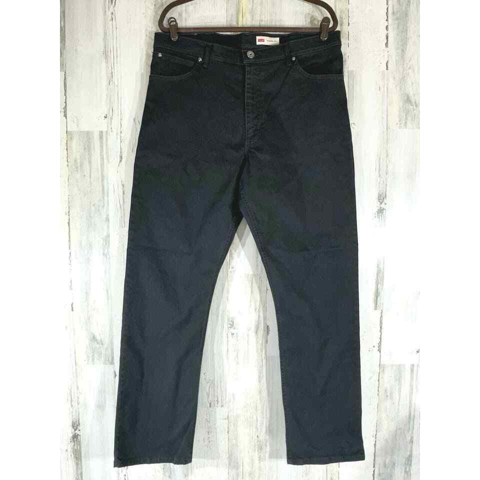Primary image for Wrangler Mens Black Chino Pants Size 38x32 (38x31.5) Straight Fit