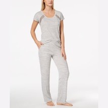 Alfani Mesh-Stripe Pajama Top, Gray XS - $14.85