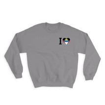 I Love Antigua and Barbuda : Gift Sweatshirt Flag Heart Crest Country Citizen of - £22.67 GBP