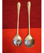 Vintage Silverplated Salad Serving Set - Spoon &amp; Fork - Made in Italy - 9” - $288.16 MXN