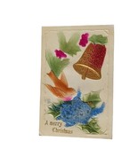 Postcard Merry Christmas Holly Bell Bird Gilded German Embossed Unposted - £16.81 GBP